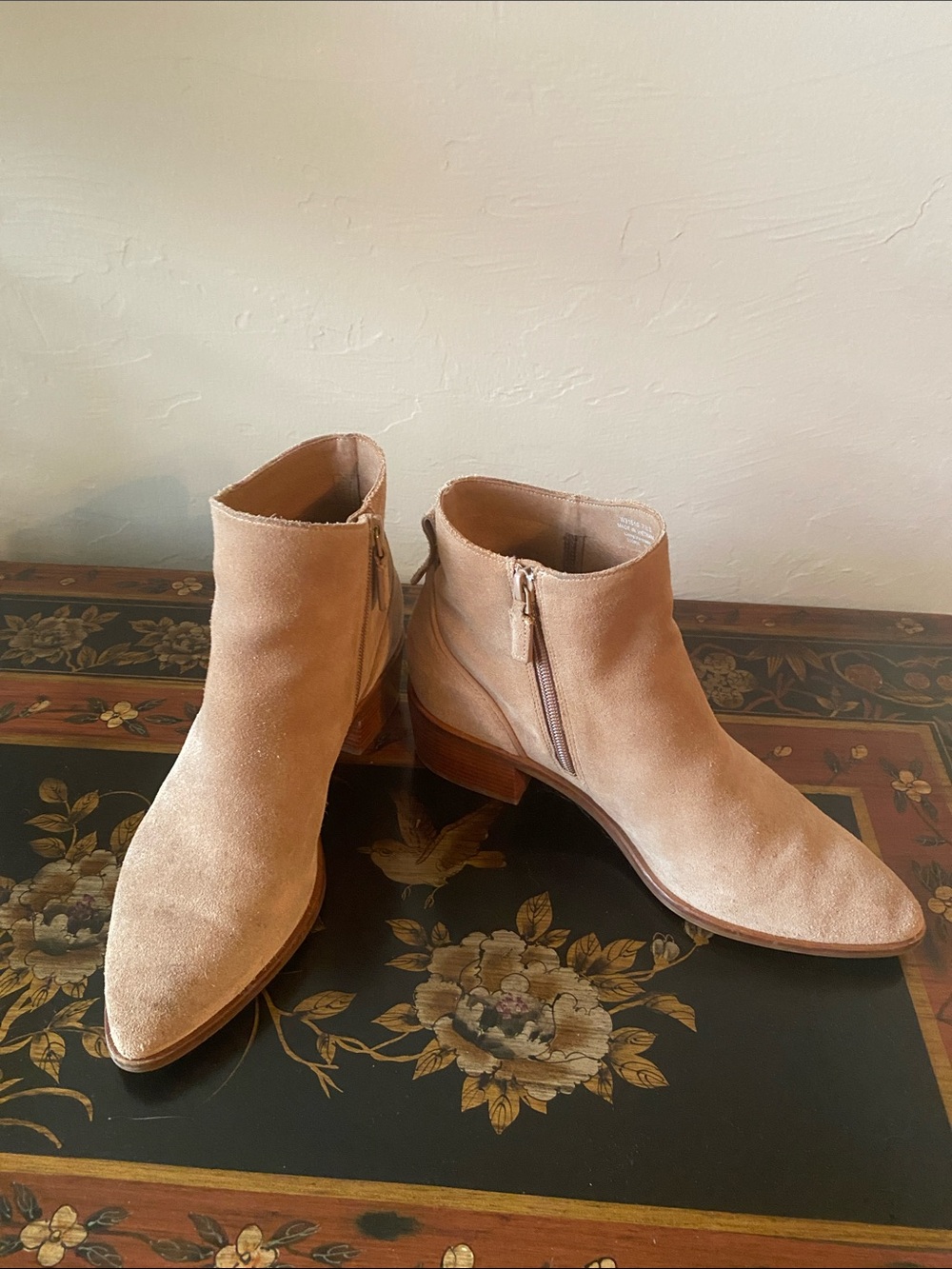 Cole Haan Suede Ankle Booties in Light Beige